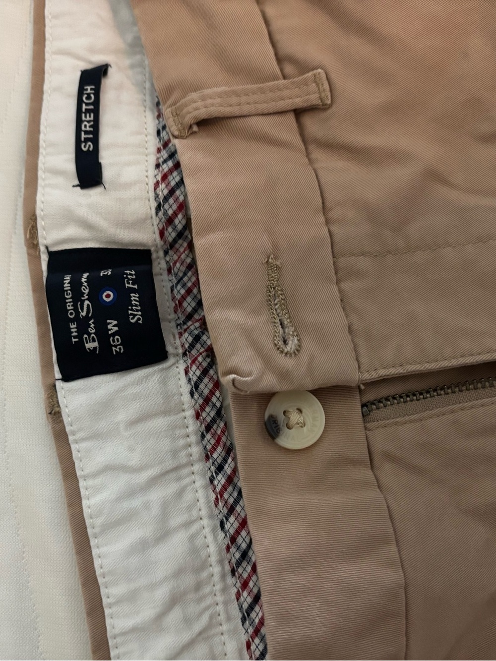 Ben Sherman Slim Fit Stretch Chinos in Light Tan